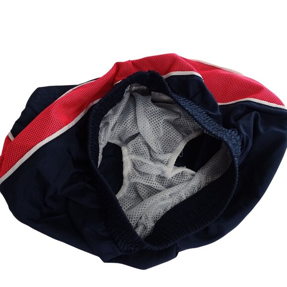 Puma Active Athletic Shorts Girls Size 7 8 Blue Red Mesh Liner Running Training - Picture 4 of 7